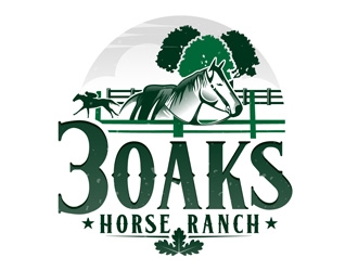 3 Oaks Horse Ranch logo design by DreamLogoDesign