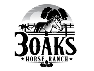 3 Oaks Horse Ranch logo design by DreamLogoDesign