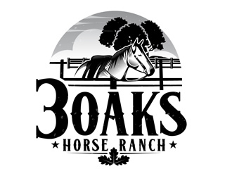 3 Oaks Horse Ranch logo design by DreamLogoDesign