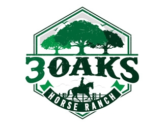 3 Oaks Horse Ranch logo design by DreamLogoDesign