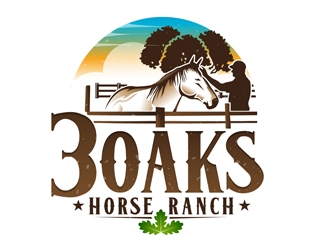 3 Oaks Horse Ranch logo design by DreamLogoDesign
