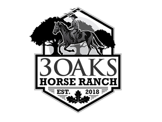 3 Oaks Horse Ranch logo design by DreamLogoDesign