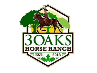 3 Oaks Horse Ranch logo design by DreamLogoDesign
