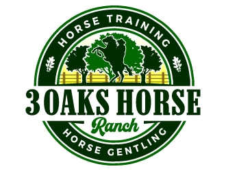 3 Oaks Horse Ranch logo design by ORPiXELSTUDIOS