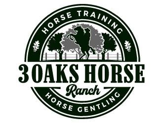 3 Oaks Horse Ranch logo design by ORPiXELSTUDIOS