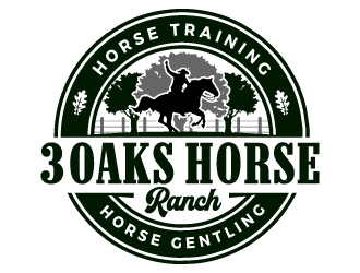 3 Oaks Horse Ranch logo design by ORPiXELSTUDIOS