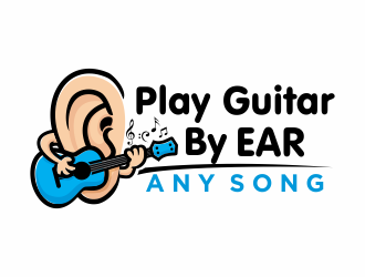 play guitar by ear any song logo design by agus
