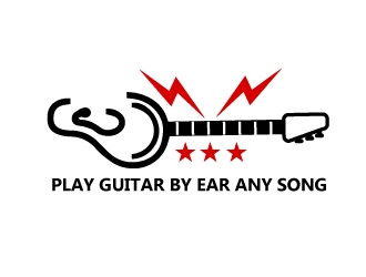play guitar by ear any song logo design by Webphixo