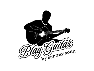 play guitar by ear any song logo design by beejo