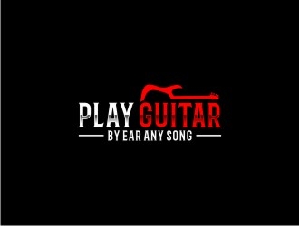 play guitar by ear any song logo design by bricton