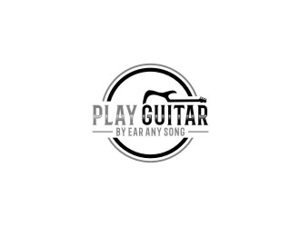 play guitar by ear any song logo design by bricton