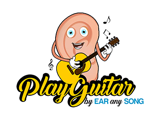 play guitar by ear any song logo design by 3Dlogos