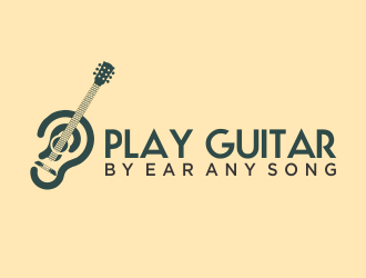 play guitar by ear any song logo design by mletus