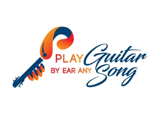 play guitar by ear any song logo design by dshineart