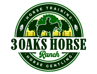 3 Oaks Horse Ranch logo design by ORPiXELSTUDIOS