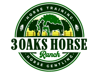 3 Oaks Horse Ranch logo design by ORPiXELSTUDIOS