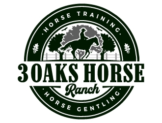 3 Oaks Horse Ranch logo design by ORPiXELSTUDIOS