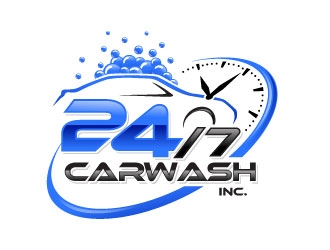 24/7 CarWash logo design by REDCROW