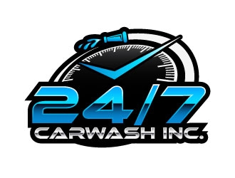 24/7 CarWash logo design by daywalker