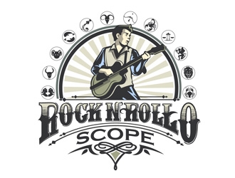 Rock n Roll O Scope logo design by DreamLogoDesign