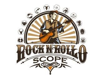 Rock n Roll O Scope logo design by DreamLogoDesign