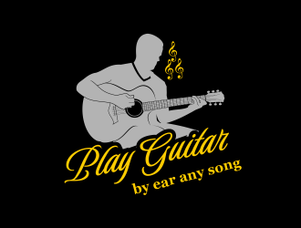 play guitar by ear any song logo design by beejo