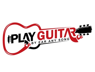 play guitar by ear any song logo design by shere