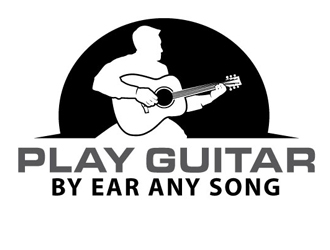 play guitar by ear any song logo design by shere