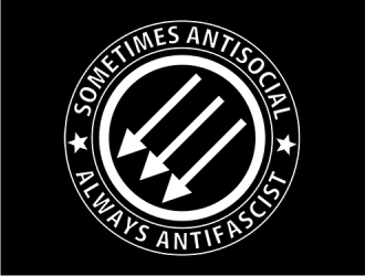 Sometimes Antisocial Always Antifascist  logo design by dewipadi