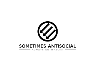 Sometimes Antisocial Always Antifascist  logo design by dewipadi