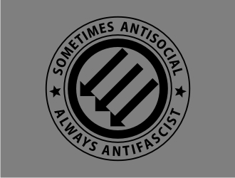 Sometimes Antisocial Always Antifascist  logo design by GemahRipah