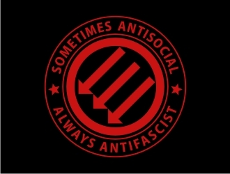 Sometimes Antisocial Always Antifascist  logo design by GemahRipah