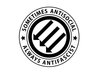 Sometimes Antisocial Always Antifascist  logo design by GemahRipah