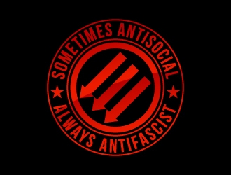 Sometimes Antisocial Always Antifascist  logo design by dasigns