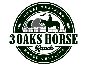 3 Oaks Horse Ranch logo design by ORPiXELSTUDIOS