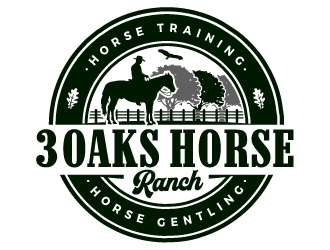 3 Oaks Horse Ranch logo design by ORPiXELSTUDIOS