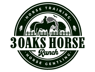 3 Oaks Horse Ranch logo design by ORPiXELSTUDIOS