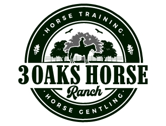 3 Oaks Horse Ranch logo design by ORPiXELSTUDIOS