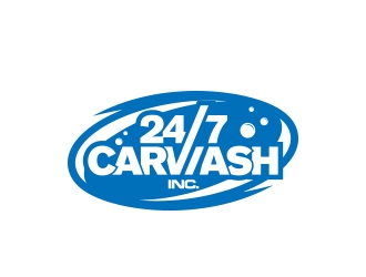 24/7 CarWash logo design by MarkindDesign