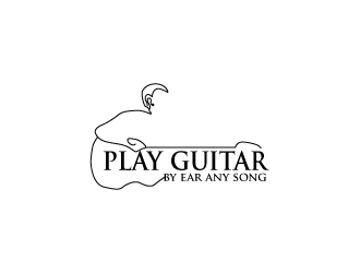 play guitar by ear any song logo design by sanstudio