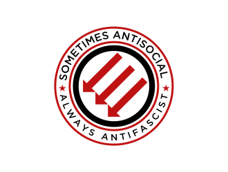 Sometimes Antisocial Always Antifascist  logo design by evdesign