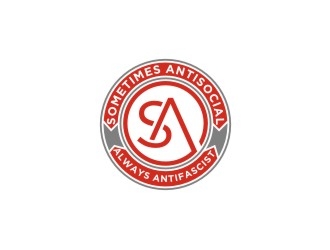 Sometimes Antisocial Always Antifascist  logo design by bricton