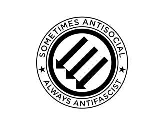 Sometimes Antisocial Always Antifascist  logo design by johana