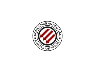 Sometimes Antisocial Always Antifascist  logo design by dibyo