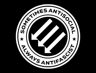 Sometimes Antisocial Always Antifascist  logo design by jaize