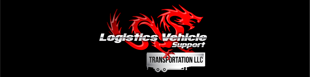 Logistics vehicle support transportation llc  It’s a dragon carrying a trailer on top of a road logo design by PRN123