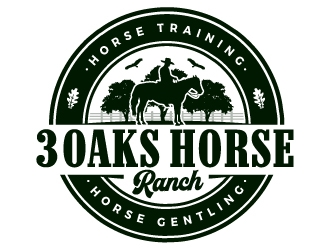 3 Oaks Horse Ranch logo design by ORPiXELSTUDIOS