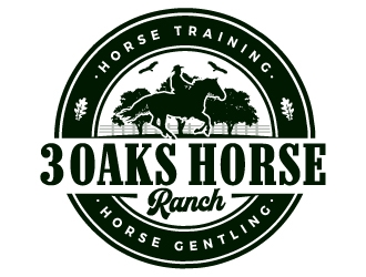 3 Oaks Horse Ranch logo design by ORPiXELSTUDIOS
