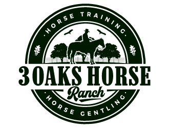 3 Oaks Horse Ranch logo design by ORPiXELSTUDIOS
