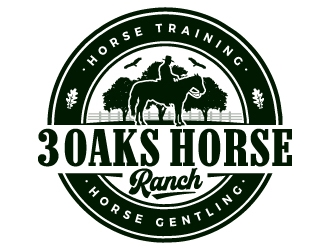 3 Oaks Horse Ranch logo design by ORPiXELSTUDIOS